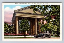 Columbia SC-South Carolina, First Baptist Church, Vintage Cars Vintage Postcard picture
