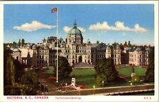 Victoria BC-British Columbia Canada, The Parliament Buildings Vintage Postcard picture