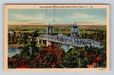 Troy NY-New York, Aerial Troy Menands Bridge, Antique, Vintage c1951 Postcard picture