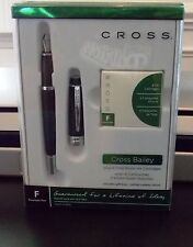 Cross Bailey, Black Lacquer, Fountain Pen with Medium Nib AT0456 WITH INK CART picture