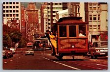 San Francisco California Cable Car-1969 DEXTER PRESS Postcard-Double Post Marked picture