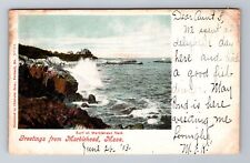 Marblehead MA- Massachusetts, Surf At Marblehead Neck, Antique, Vintage Postcard picture