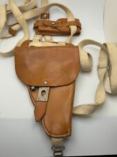 VINTAGE East German Makarov Tan Leather Shoulder Holster W/ Magazine Pouch Mdl picture