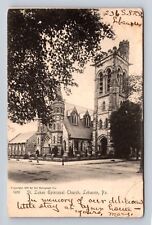 Lebanon PA-Pennsylvania, St Lukes Episcopal Church, Vintage c1905 Postcard picture