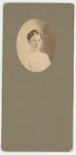 Antique Circa 1900s 3.88X8 Cabinet Card Featuring Beautiful Young Woman in Oval picture