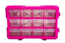 PINK 12-Drawer Parts Bin Wall Mounted or Flat surface buy multiple to combine picture