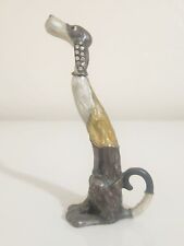 Vintage Metal Inlay Enamel Dog w/Rhinestones Purfume Bottle 4