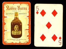 1 x Playing card Robbie Burns Scotch Whisky Thomson & Co 5 of Diamonds Y922 picture