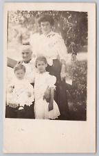 Postcard RPPC Portrait of Elsie, Edwin, Isabella & Aunt Vintage picture