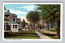 Westfield MA-Massachusetts, Residences On Main Street, Antique, Vintage Postcard picture