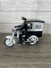 Vintage See's Candies Diecast Motorcycle & Delivery Side Car with Driver picture