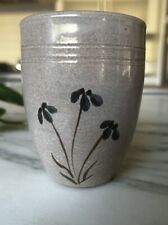VTG Handmade Stoneware Vase Cup Painted Flowers - Jugtown - North Carolina USA picture