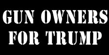 Gun Owners For Trump 2024 NRA Black Vinyl Decal Bumper Sticker picture