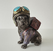 Adorable French Bulldog Figurine - Steampunk Aviator Delivery Carrier picture