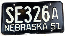 Nebraska 1951 Auto License Plate Vintage SE326A Garage Pub Wall Decor Collector picture