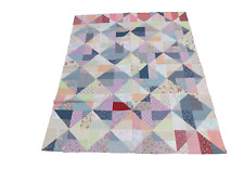 Vintage Handmade Patchwork Cotton Quilt TOP ONLY Multicolor 27