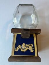 Knock On Wood Vintage Wood and Glass Peanut Dispenser picture