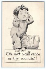 1912 Little Boy Woke Up Wot A Diff'rence In The Mornin Wall Gibson Postcard picture