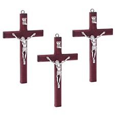 Crucifix Wall Cross 4.7 inch Small Wooden Cross for Home Decor 3 pcs picture