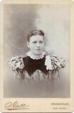 CABINET CARD Portrait FOUND PHOTO bw NEW JERSEY WOMAN Original FREEHOLD  28 17 F picture