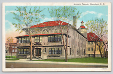 Aberdeen South Dakota Masonic Temple Posted 1940 Linen Postcard picture