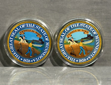 2X Great State of MINNESOTA Collectible Challenge Coins (Old Seal) picture
