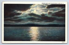 Postcard Moonlight View on Chautauqua Lake New York NY picture