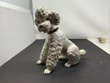 Vintage Wien Keramos Large Sitting Poodle Dog Porcelain Figurine Austria 9” picture