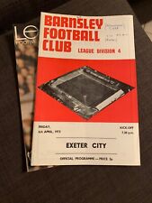 1973 Barnsley V Exeter City Football/Soccer Programme picture