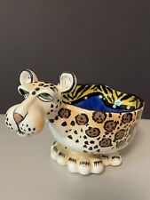 Swak Lynda Corneille Leopard Bowl Character, Signed Collectible, Whimsical picture