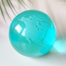 Uranium Globe Paperweight Vaseline Blue Glass Art Glass Uranum Glass picture