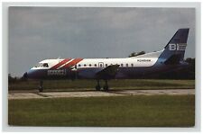 Postcard Aircraft Saab SF340A Braniff Express Prop Plane Runway View       picture
