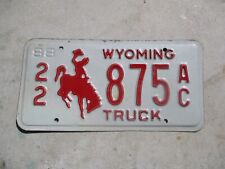 Wyoming  1988 license plate   # 22  875 picture