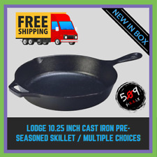 Cast Iron Skillet Pre Seasoned 10.25 Frying Pan Cookware Teardrop Handle Stove picture