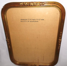 Antique Ornate Gold Gesso Wood Picture Frame With Glass Fits 12