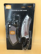 Oklahoma Joe's Blacksmith Cleaver & Chef Knife with Holster - Silver/Black picture
