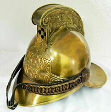 Brass Antique Vintage Fireman's Helmet Antique British Fireman Collectible Gift  picture