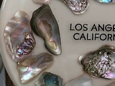 VINTAGE SOUVENIR TRIVET TABLE DECORATION ABALONE IN RESIN LOS ANGELES CALIFORNIA picture
