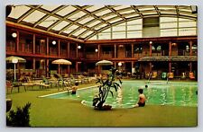 Wausau WI Midway Motor Lodge Motel Hotel Swimming Pool Vintage Postcard picture