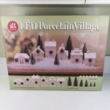 Mark Feldstein & Assoc Christmas Winter Village 18pc Tabletop Tea Light Set picture