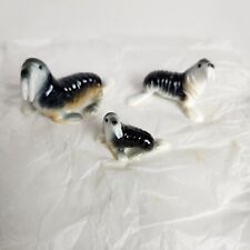 New In Package Vintage Frisco Bone China Walrus Family Miniature Figurines Japan picture