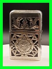 Early Vintage .925 Mayan Sterling Silver Case w/ Zippo Lighter & 2517191 Insert  picture