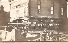 RPPC Construction Site Building Relocated or Lifted New Foundation Postcard U14 picture