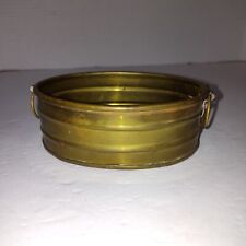 Small Vintage Brass Bucket Oval Trinket Change Key Holder picture