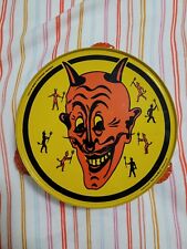 Vintage Kirchhof Halloween Devil Litho Tambourine Noise Maker Lucifer Tin Toy  picture