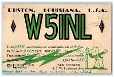 1941 QSL Ham Radio W5INL Ruston Louisiana LA Posted Radio Card Scene Postcard picture