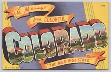 Greetings from Colorful Colorado Mile High State Large Letters Vintage Postcard picture