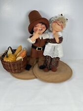 Rare Annalee Giving Thanks Thanksgiving Pilgrim Couple With Basket Of Plenty picture