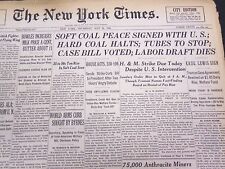 1946 MAY 30 NEW YORK TIMES - SOFT COAL PEACE SIGNED - NT 4239 picture