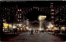 Vintage Postcard Champa Street at Night Denver CO Colorado ©1913           K-256 picture